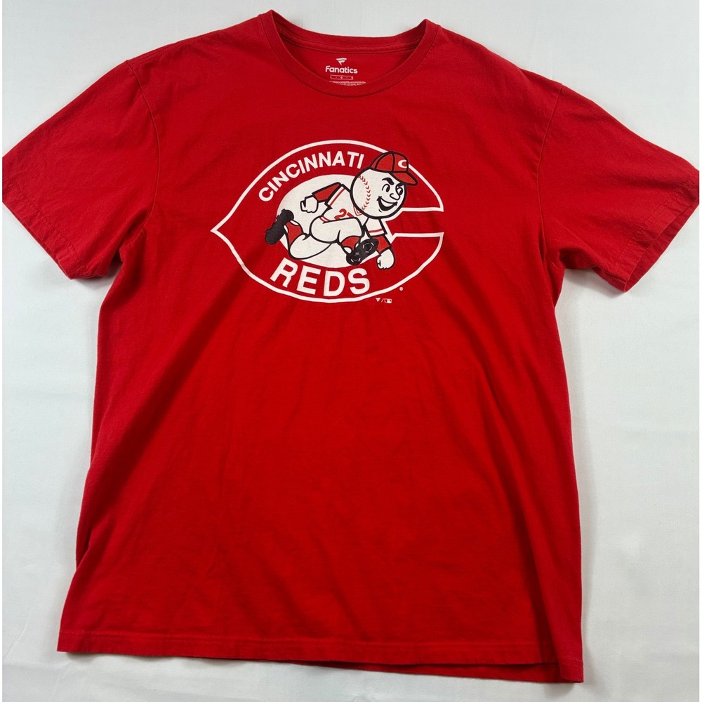 Fanatics Cincinnati Reds T-Shirt Men Large Red Pre-owned MLB Mr Redlegs Graphic
